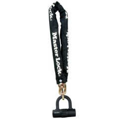 Antivol chaîne - avec mini U - 90 cm x 10 mm - noir