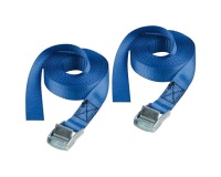 Sangle à bagage - sans crochet - L : 2.5 m - l : 25 mm - bleu - lot de 2