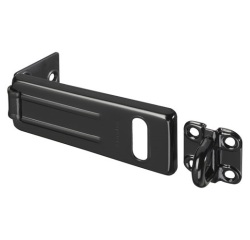 Moraillon - porte cadenas en acier trempé zingué - 11 cm - noir mat