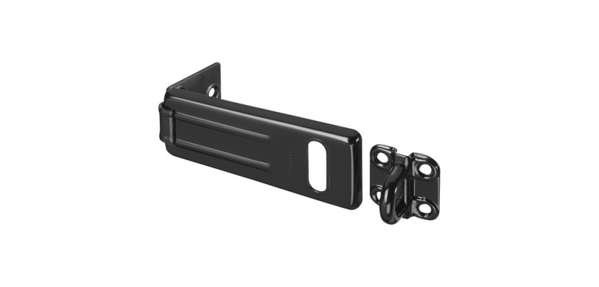 Moraillon - porte cadenas en acier trempé zingué - 11 cm - noir mat