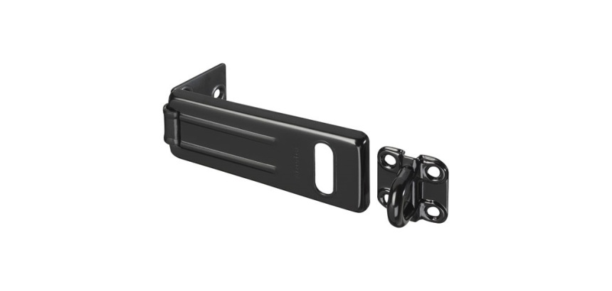 Moraillon - porte cadenas en acier trempé zingué - 11 cm - noir mat