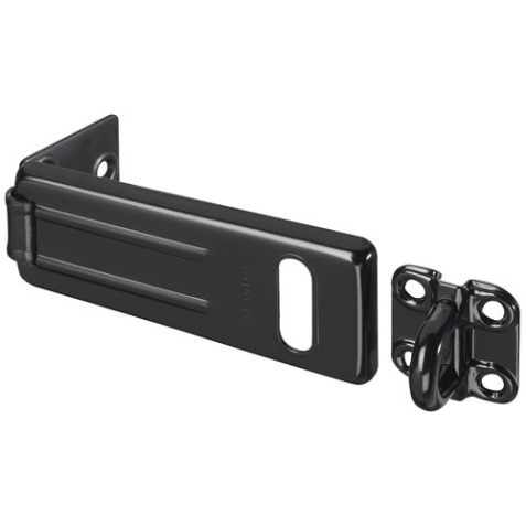 Moraillon - porte cadenas en acier trempé zingué - 11 cm - noir mat