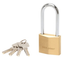 Cadenas en laiton haute sécurité 50 mm avec haute anse + 4 clés
