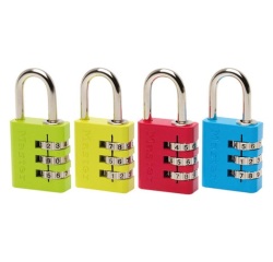 Cadenas à combinaison - 30 mm - anse 24 mm - coloris assortis