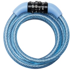 Câble antivol s'enroulant - à combinaison - 1.2 m x 8 mm - coloris pastels