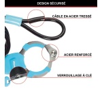 Câble antivol à clé avec menotte 1 m