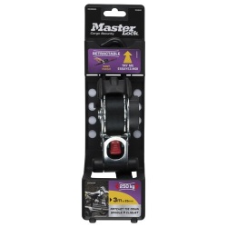 Sangle d'arrimage rétractable - crochet S - L : 3 m - l : 25 mm - noir