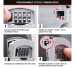 Boite à clé murale - à combinaison - 4 chiffres