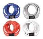 Câble antivol s'enroulant - à combinaison - 1.8 m x 8 mm - coloris assortis