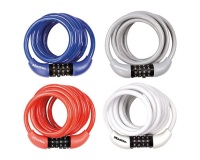 Câble antivol s'enroulant - à combinaison - 1.8 m x 8 mm - coloris assortis