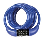 Câble antivol s'enroulant - à combinaison - 1.8 m x 8 mm - coloris assortis