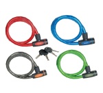 Câble antivol - articulé - à clé - 1 m x 18 mm - 4 clés - coloris assortis