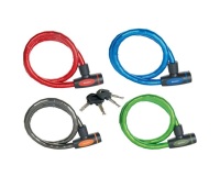 Câble antivol - articulé - à clé - 1 m x 18 mm - 4 clés - coloris assortis