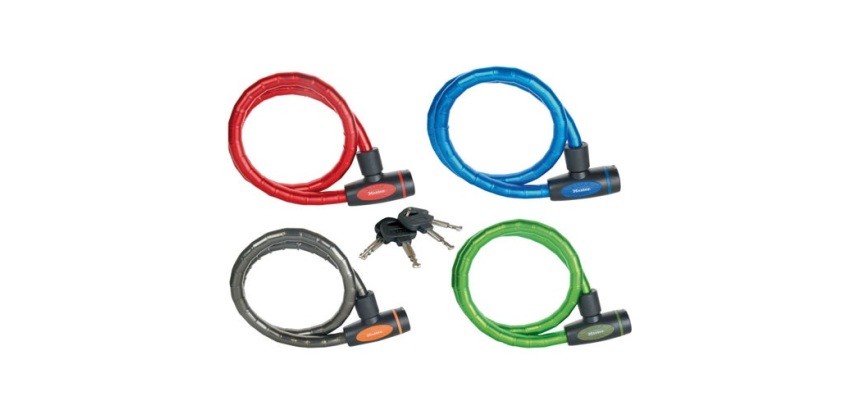 Câble antivol - articulé - à clé - 1 m x 18 mm - 4 clés - coloris assortis