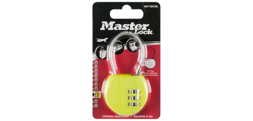 Cadenas à combinaison - porte adresse - 42 mm - anse de 44 mm - coloris ass