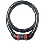 Câble antivol - articulé - à combinaison - 1 m x 18 mm - noir