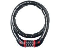 Câble antivol - articulé - à combinaison - 1 m x 18 mm - noir