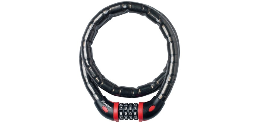 Câble antivol - articulé - à combinaison - 1 m x 18 mm - noir