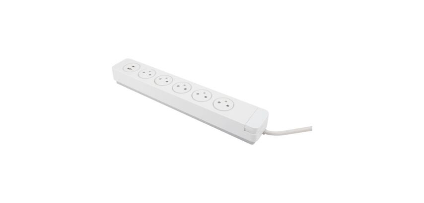 Multiprise parafoudre - Easy Eject - 5 prises 2P+T - 16 A - 2 ports USB - b