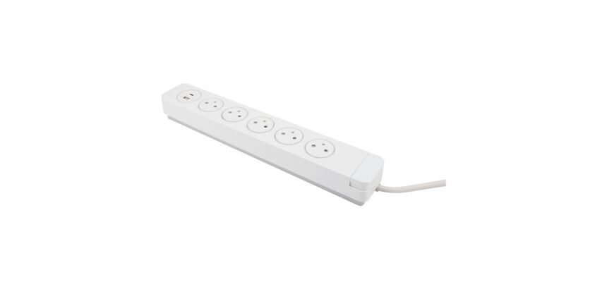 Multiprise parafoudre - Easy Eject - 5 prises 2P+T - 16 A - 2 ports USB - b