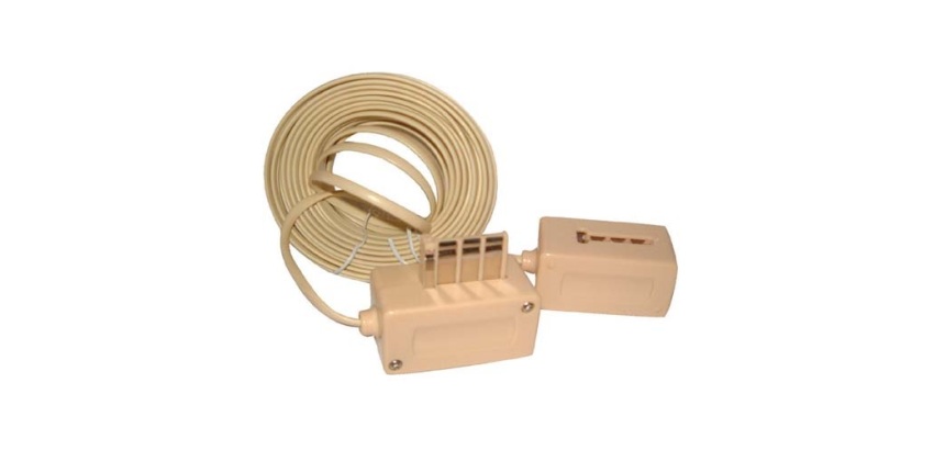 Rallonge téléphone - mâle gigogne - femelle - 8 plots - 10 m - blanc