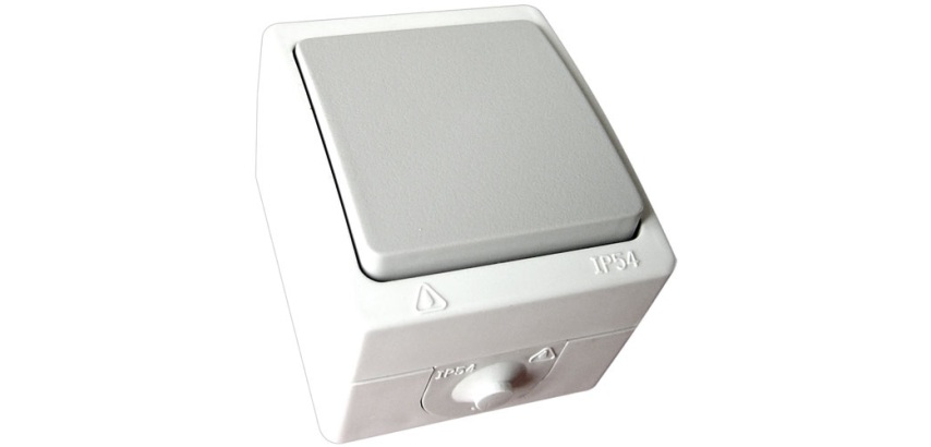 Interrupteur simple étanche - saillie - va-et-vient- IP54 - gris
