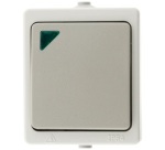 Interrupteur simple étanche - saillie - va-et-vient- avec voyant - IP54 - g