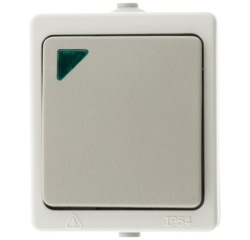 Interrupteur simple étanche - saillie - va-et-vient- avec voyant - IP54 - g