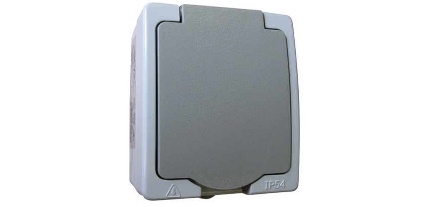 Prise étanche saillie  2P+T - 16A - IP54 - gris