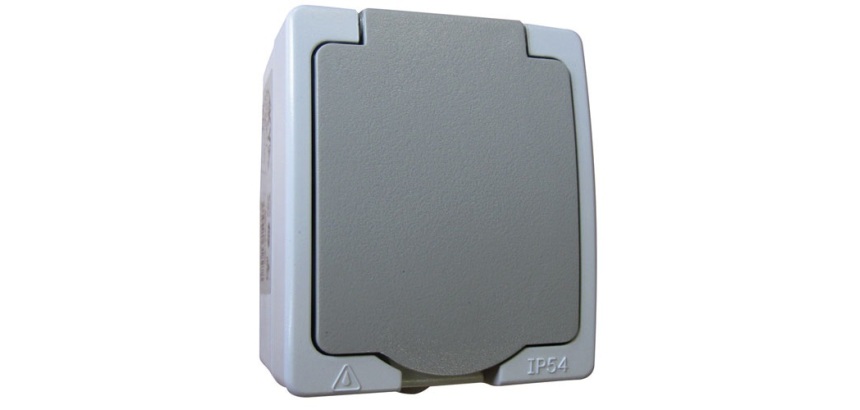 Prise étanche saillie  2P+T - 16A - IP54 - gris