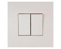 Interrupteur double - va-et-vient - 10A - borne-auto - blanc