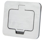 Prise de sol étanche carré  2P+T 16A  IP55 métal brossé