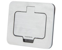 Prise de sol étanche - carré  2P+T - 16A - IP55 - métal brossé