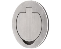 Prise de sol étanche - ronde  2P+T - 16A - IP55 - métal brossé