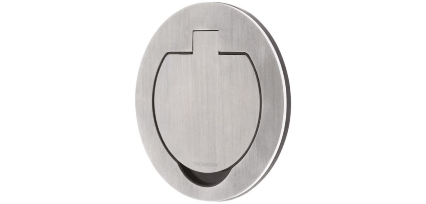 Prise de sol étanche ronde  2P+T 16A  IP55 métal brossé