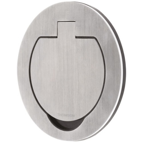 Prise de sol étanche - ronde  2P+T - 16A - IP55 - métal brossé