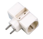 Prise Triplite - 2x2P+T 16A - 1x 2P 6A - blanc