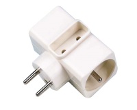 Prise Triplite - 2x2P+T 16A - 1x 2P 6A - blanc