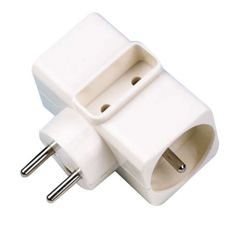 Prise Triplite - 2x2P+T 16A - 1x 2P 6A - blanc