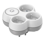 Prise Triplite 2P+T - interrupteur - 16A - blanc/gris