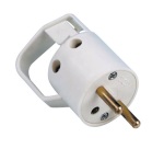 Fiche mâle - anneau  2P+T - 16A - blanc