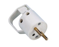 Fiche mâle - anneau  2P+T - 16A - blanc