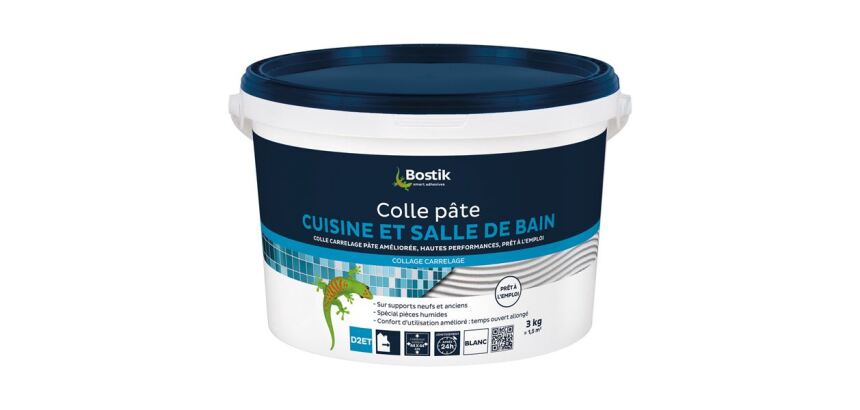 Colle pâte carrelage cuisine et salle de bain - blanc - 3 Kg