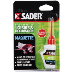 Colle spéciale Maquette, Loisirs et décoration Sader - Flacon de 30 ml