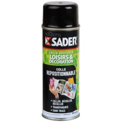 Colle en spray spéciale Loisirs et Décoration repositionnable Sader 200 ml