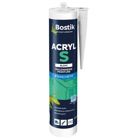 Mastic acrylique S cartouche 310ml blanc professionnel