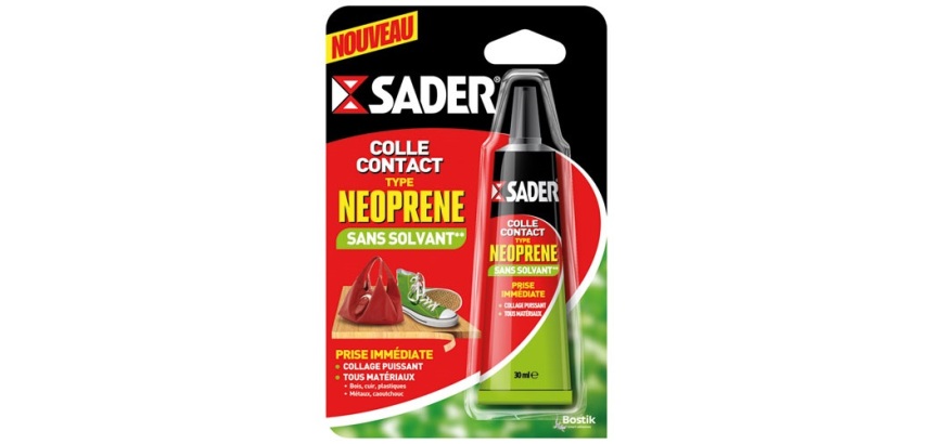 Colle contact type néoprène sans solvant - transparent - 30 mL