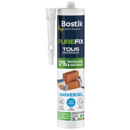 Mastic colle de fixation Purefix Universel Bostik - Cartouche de 290 ml, blanc