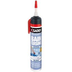 Sader mastic bain cuis. facile à lisser s/pist.blanc 200ml