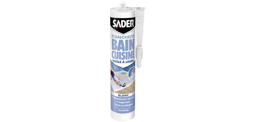 Sader mastic bain/cuisine facile à lisser blanc 280ml